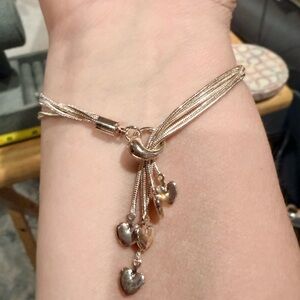 .925 Silver Heart Charm Bracelet